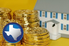 texas map icon and a real estate investment